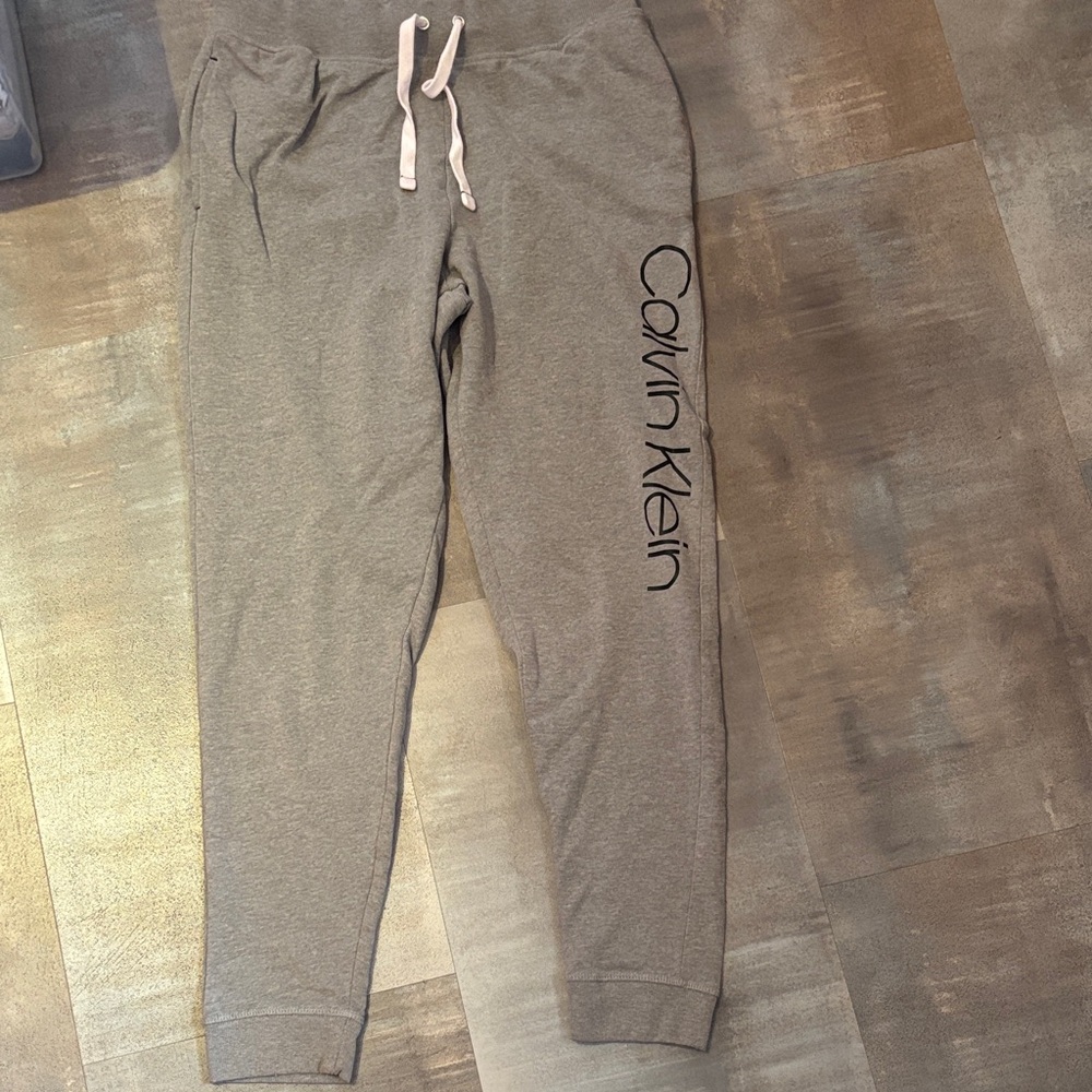 Calvin Klein Women's Gray Joggers with Side Logo size medium